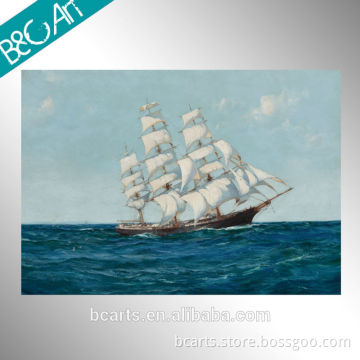 High quality handmade battle ship oil painting on canvas by artist for ready to hang